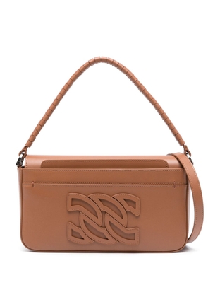 Casadei logo-appliqué shoulder bag - Brown