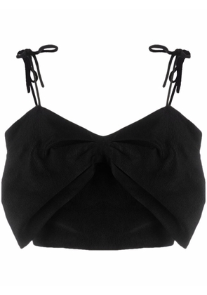 MSGM bow-detailed cropped top - Black
