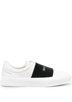 Givenchy logo-embroidered slip-on leather sneakers - White