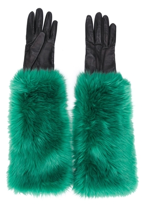 Prada Pre-Owned 2000 faux fur lined gloves - Green