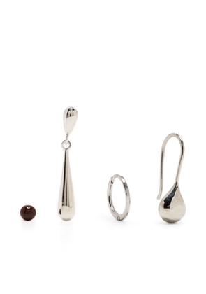 LEMAIRE asymmetric silver earrings (set or four)