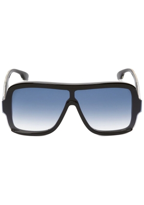 Victoria Beckham chain-embellished shield-frame sunglasses - Black
