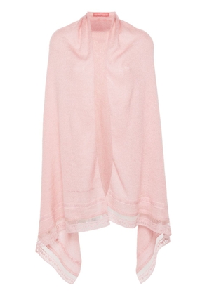 Ermanno Scervino floral-embroidered open-knit cape - Pink