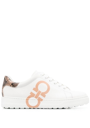Ferragamo low-top snakeskin print sneakers - White