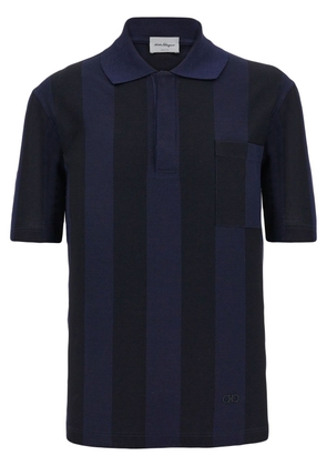 Ferragamo two-tone striped polo shirt - Blue