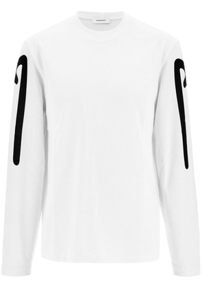 Ferragamo logo print long-sleeved T-shirt - White