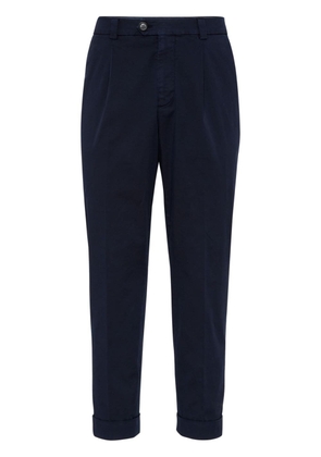 Brunello Cucinelli tapered cotton trousers - Blue