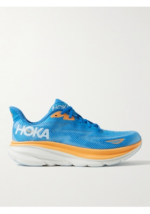 Hoka One One - Clifton 9 Rubber-Trimmed Mesh Running Sneakers - Men - Blue - US 7