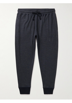 Kingsman - Tapered Herringbone Wool and Cotton-Blend Jersey Sweatpants - Men - Blue - XS