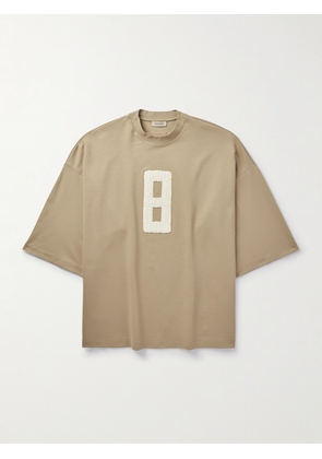 Fear of God - Oversized Bouclé-Trimmed Jersey T-Shirt - Men - Neutrals - XS