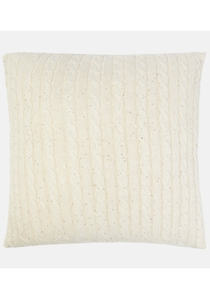 Brunello Cucinelli Cable-knit cotton-blend cushion