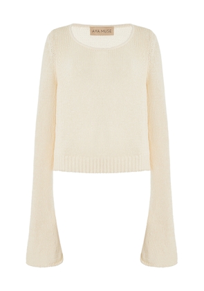 Aya Muse - Sei Knit Cotton-Blend Sweater - Off-White - S - Moda Operandi