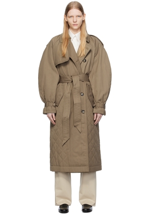 Elleme Khaki Quilted Trench Coat