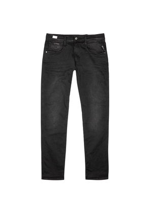 Replay Anbass Hyperflex Clouds Slim-leg Jeans - Dark Grey - W28/L32