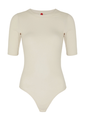 Spanx Suit Yourself Ribbed Stretch-jersey Bodysuit - Off White - S
