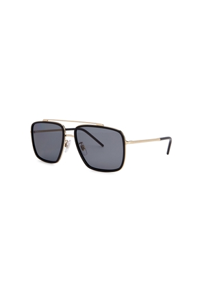 Dolce & Gabbana Gold-tone Aviator-style Sunglasses, Sunglasses, Black