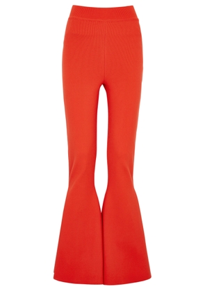 A. W.A. K.E Mode Flared Ribbed-knit Trousers - Red - S (UK8-10 / S)