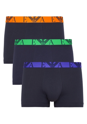 Armani Stretch-cotton Trunks - set of Three - Multicoloured - M