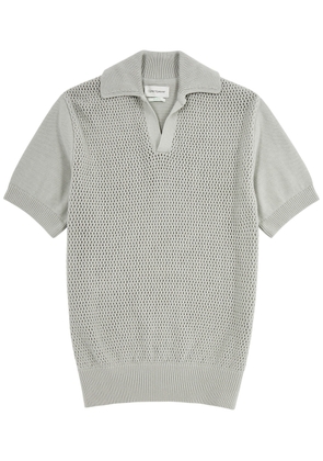 Oliver Spencer Penhale Pointelle-knit Cotton Polo Shirt - Light Green - M