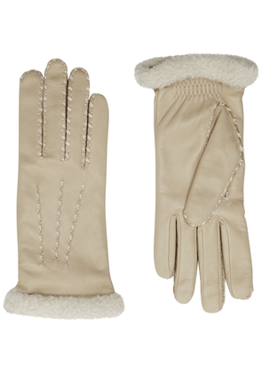 Agnelle Marie Louise Leather Gloves - Off White