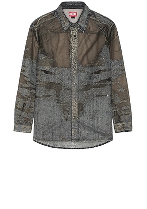 Diesel Simply Over Denim Button Down Shirt in Grey - Grey. Size L (also in M, S).