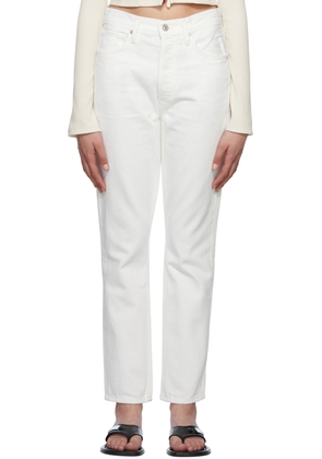 Citizens of Humanity White High-Rise Straight Jeans