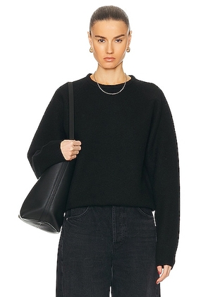 Toteme Crew Neck Wool Knit Sweater in Black - Black. Size L (also in S).