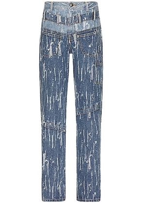 Andersson Bell Layered Wide Leg Jeans in Blue - Blue. Size 30 (also in 32, 34, 36).