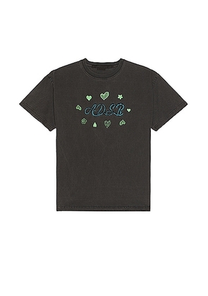 Andersson Bell Essential ADSB Hearts Card T-Shirt in Charcoal - Charcoal. Size L (also in M, S, XL/1X).