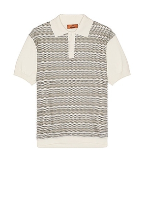 Missoni Short Sleeve Polo in Off White & Green - White. Size 46 (also in 48, 50, 52).
