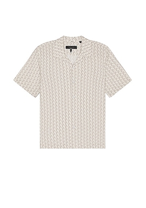 Rag & Bone Printed Avery Shirt in White Geo - White. Size L (also in M, XL).