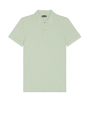 TOM FORD Tennis Piquet Polo in Pale Mint - Mint. Size 46 (also in 48, 50, 52).