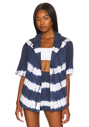 House of Harlow 1960 x REVOLVE Bari Shirt in Navy. Size M, S, XS.