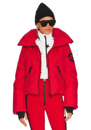 Goldbergh Porter Puffer Jacket in Red. Size 40/8.