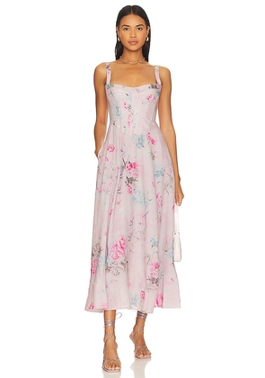 Bardot Adaline Midi Dress in Blush. Size 8.