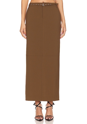 Camila Coelho Jordana Maxi Skirt in Olive. Size M, S, XL, XS.