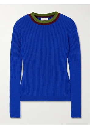 Dries Van Noten - Striped Ribbed Wool-blend Sweater - Blue - x small,small,medium,large