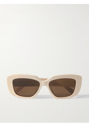 CELINE Eyewear - Triomphe Rectangular-frame Acetate Sunglasses - Ivory - One size