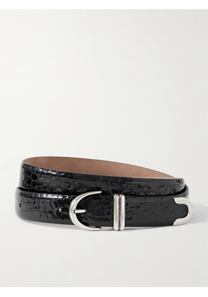 KHAITE - Bambi Croc-effect Leather Belt - Black - 70,75,80,85,90