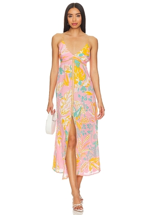 Poupette St Barth x REVOLVE Denise Midi Dress in Pink. Size L, S.