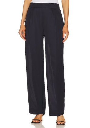 Vince High Waist Silk Blend Pull On Pant in Navy. Size S.