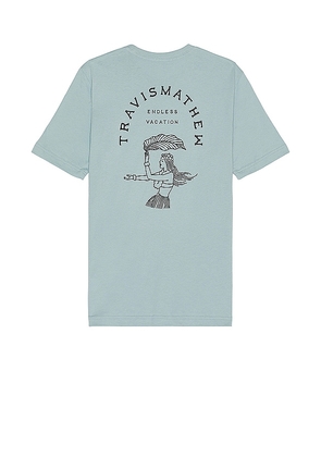 TravisMathew Forbidden Isle T-Shirt in Blue. Size M, S, XL/1X.