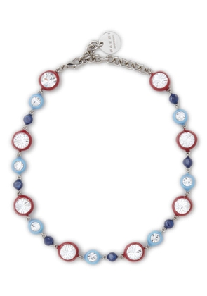 Marni rhinestone-embellished beaded necklace - Blue