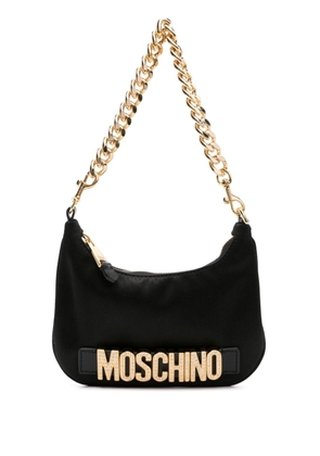 Moschino logo-plaque shoulder bag - Black
