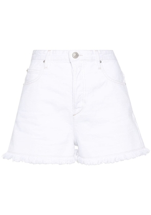 MARANT ÉTOILE Lesia frayed denim shorts - White