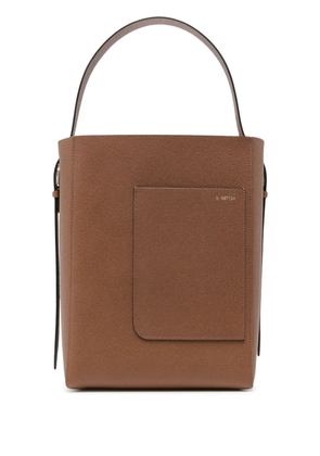 Valextra medium Soft Bucket leather bag - Brown