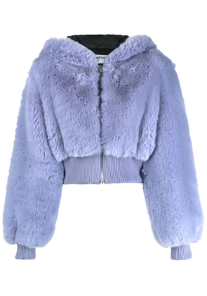 MOSCHINO JEANS faux-fur bomber jacket - Blue
