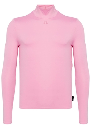 Courrèges logo-appliqué top - Pink