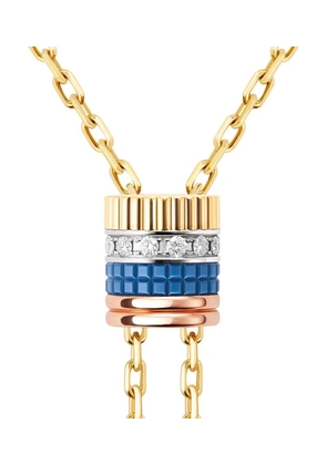 Boucheron Mixed Gold And Diamond Quatre Blue Edition Necklace