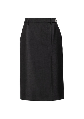 Prada Mohair-Blend Wrap Midi Skirt